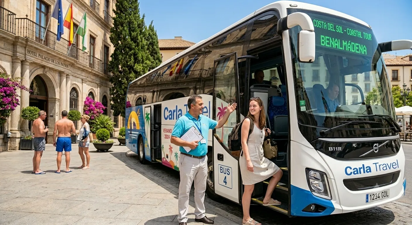 Gibraltar: minibus ride up the Rock, St. Michael's Cave and a meeting with the macaques — Hotel pick-up and transfer along the coast